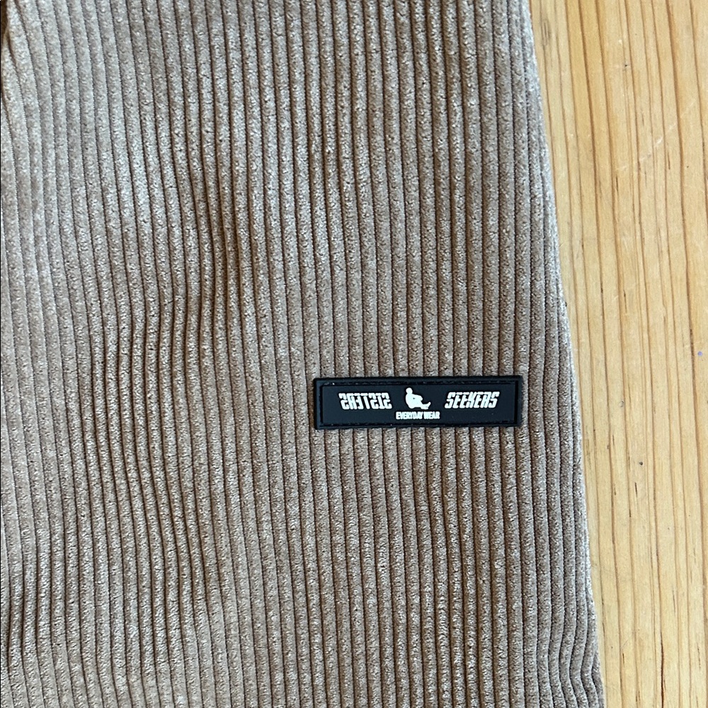 Sisters & Seekers Tan Lined Corduroy Joggers - Picture 2 of 8